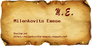 Milenkovits Emese névjegykártya